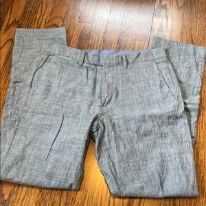 JCrew Slim Bowery Chambray Grey Pants - 31/32
